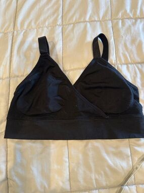 Wireless Black Lounge Bra - Soft Stretch Comfort